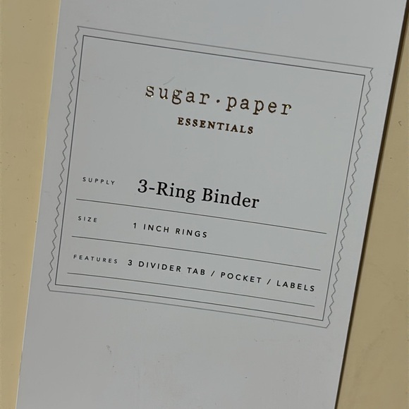 Sugar Paper Cream 3 Ring Binder with Divider Tabs - Picture 4 of 15